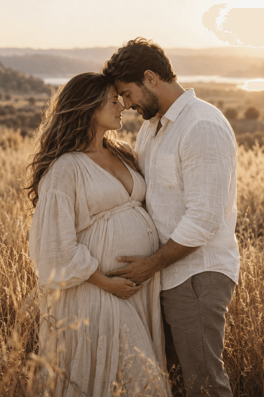 Sunset Field illustrative maternity portrait